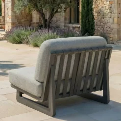 Poltrona da giardino in alluminio Long Beach Grigio antracite e tortora