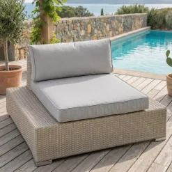 Poltrona da giardino in resina intrecciata Palma Grigio