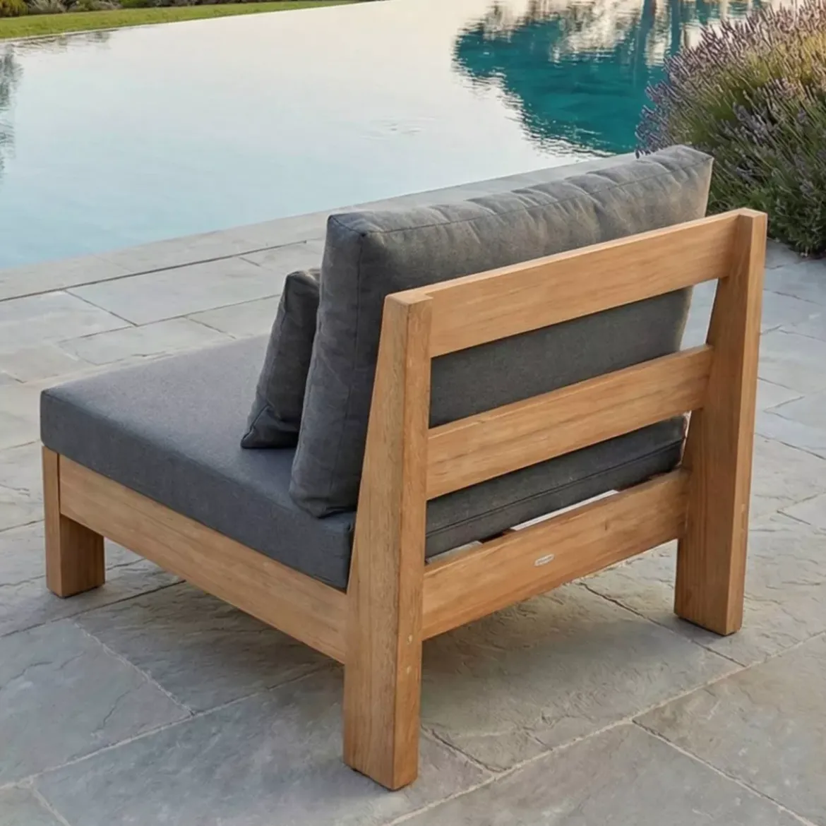 Poltrona da giardino legno di acacia Borneo Grigio antracite