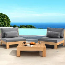 Poltrona da giardino legno di acacia Borneo Grigio antracite