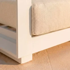 Poltrona da giardino relax in alluminio Elba Bianco e beige