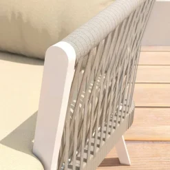 Poltrona da giardino rilassante in alluminio Amalfi Bianco e beige