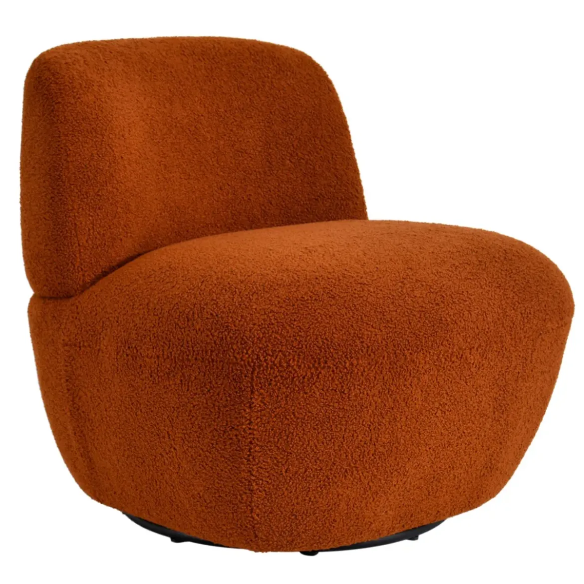 Poltrona girevole in bouclé (seduta 45 cm) Nyxor Terracotta