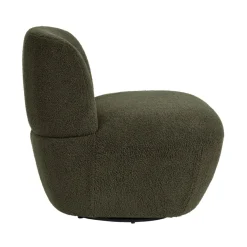 Poltrona girevole in bouclé (seduta 45 cm) Nyxor Verde scuro