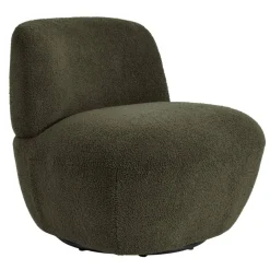 Poltrona girevole in bouclé (seduta 45 cm) Nyxor Verde scuro