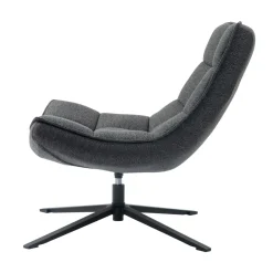 Poltrona girevole in tessuto (seduta 43 cm) Oxxo Grigio antracite
