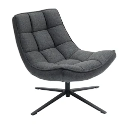 Poltrona girevole in tessuto (seduta 43 cm) Oxxo Grigio antracite