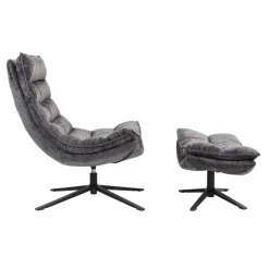 Poltrona girevole in tessuto (seduta 45 cm) Brava Grigio scuro