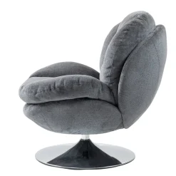Poltrona girevole in tessuto (seduta 46 cm) Lomy Grigio scuro