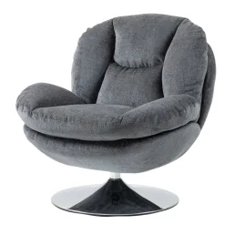 Poltrona girevole in tessuto (seduta 46 cm) Lomy Grigio scuro
