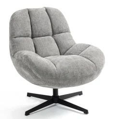 Poltrona girevole in tessuto (seduta 47 cm) Rezo Grigio chiaro