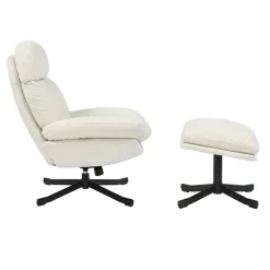 Poltrona girevole in tessuto (seduta 49 cm) Moor Ecru