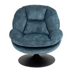 Poltrona girevole in velluto (seduta 46 cm) Lomy Blu grigio