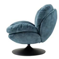 Poltrona girevole in velluto (seduta 46 cm) Lomy Blu grigio