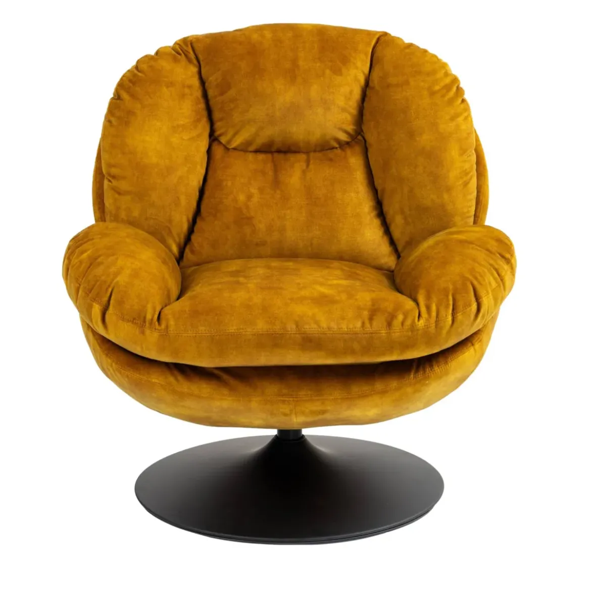 Poltrona girevole in velluto (seduta 46 cm) Lomy Giallo ocra