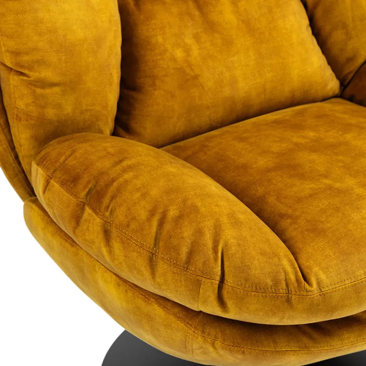 Poltrona girevole in velluto (seduta 46 cm) Lomy Giallo ocra