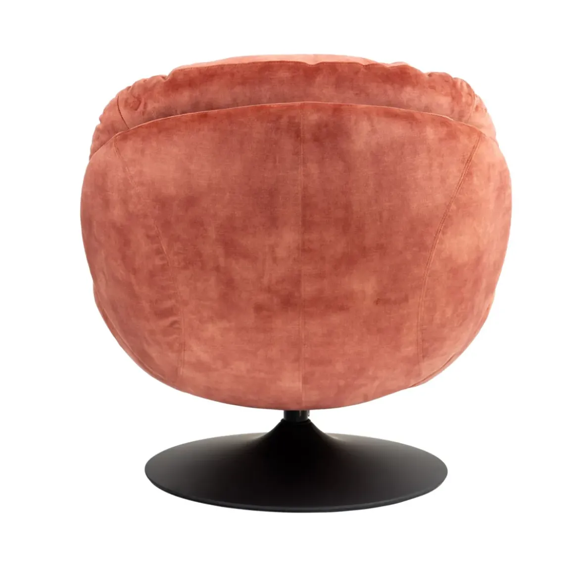 Poltrona girevole in velluto (seduta 46 cm) Lomy Rosa