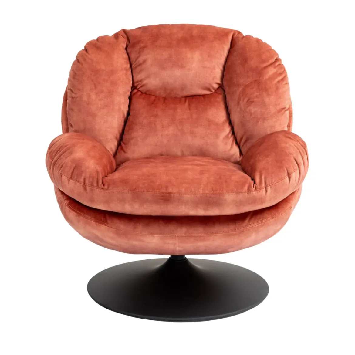 Poltrona girevole in velluto (seduta 46 cm) Lomy Rosa