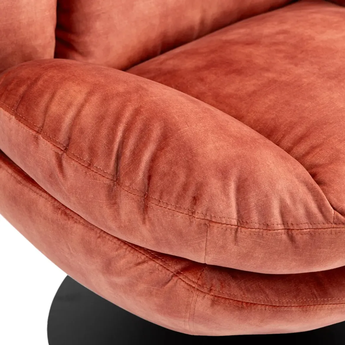 Poltrona girevole in velluto (seduta 46 cm) Lomy Rosa