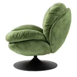 Poltrona girevole in velluto (seduta 46 cm) Lomy Verde
