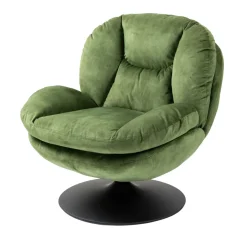 Poltrona girevole in velluto (seduta 46 cm) Lomy Verde