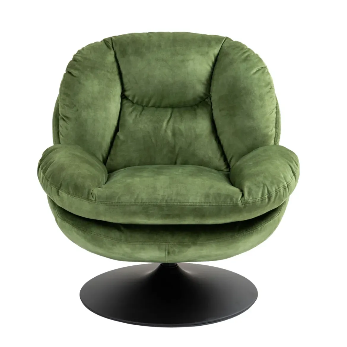 Poltrona girevole in velluto (seduta 46 cm) Lomy Verde