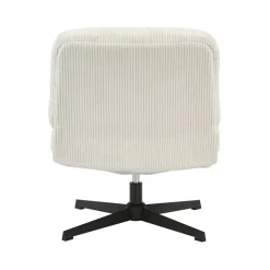 Poltrona girevole in velluto a coste (seduta 46 cm) Kult Ecru