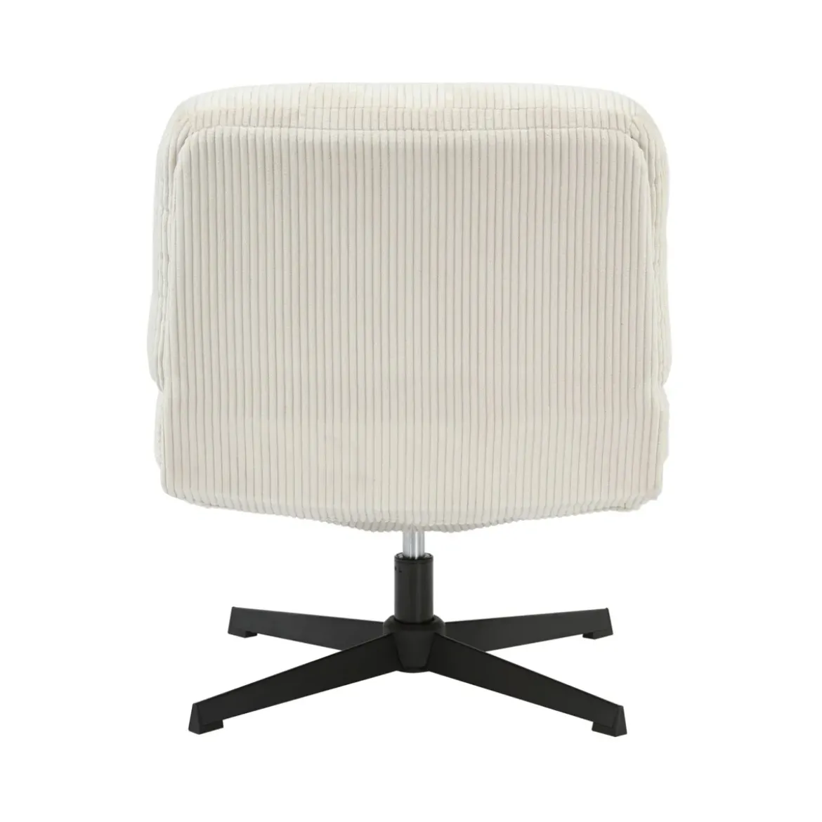 Poltrona girevole in velluto a coste (seduta 46 cm) Kult Ecru
