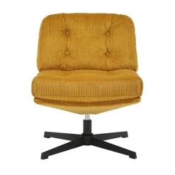 Poltrona girevole in velluto a coste (seduta 46 cm) Kult Miele