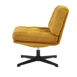 Poltrona girevole in velluto a coste (seduta 46 cm) Kult Miele