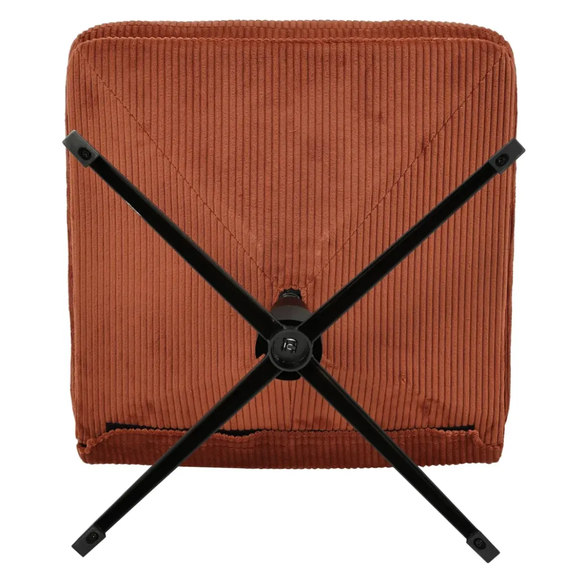 Poltrona girevole in velluto a coste (seduta 46 cm) Kult Terracotta