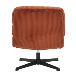 Poltrona girevole in velluto a coste (seduta 46 cm) Kult Terracotta