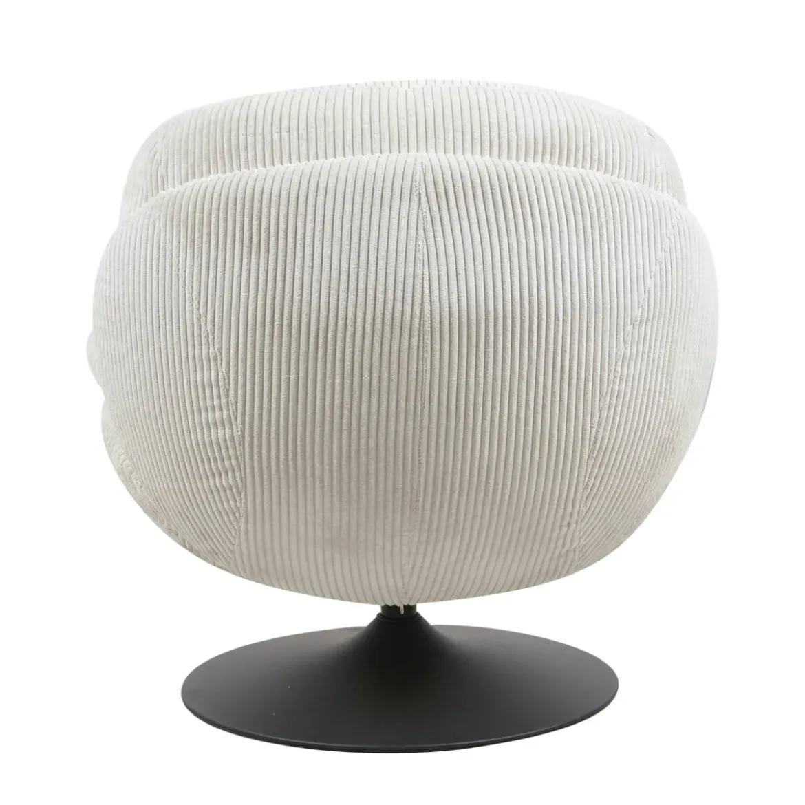 Poltrona girevole in velluto a coste (seduta 46 cm) Lomy Bianco