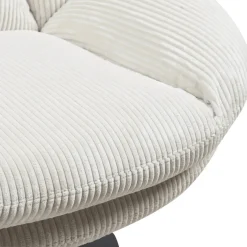 Poltrona girevole in velluto a coste (seduta 46 cm) Lomy Bianco