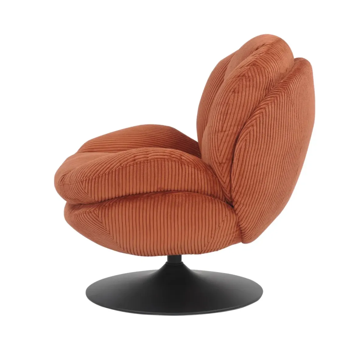 Poltrona girevole in velluto a coste (seduta 46 cm) Lomy Terracotta