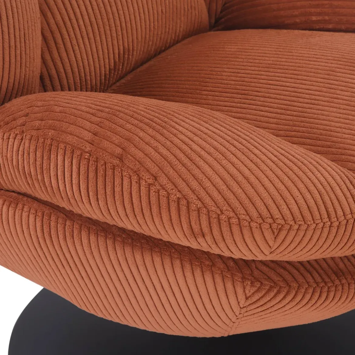 Poltrona girevole in velluto a coste (seduta 46 cm) Lomy Terracotta