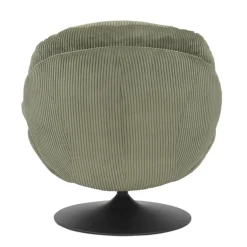 Poltrona girevole in velluto a coste (seduta 46 cm) Lomy Verde