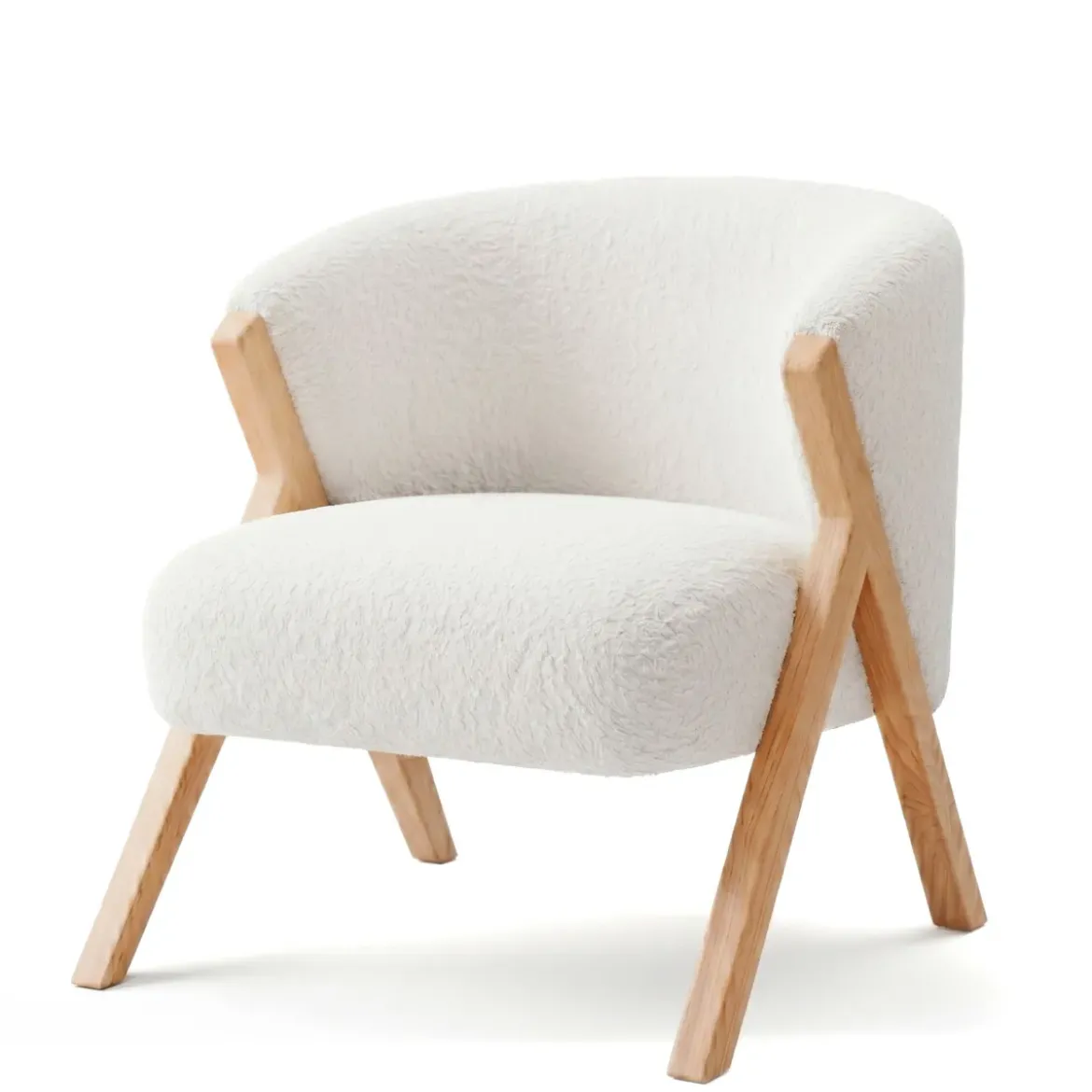 Poltrona in bouclé (H70 cm) Andy Bianco
