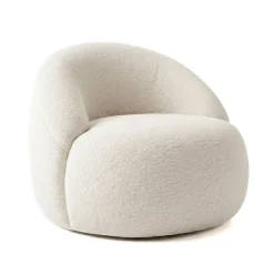 Poltrona in bouclé (H66 cm) Lexy Bianco