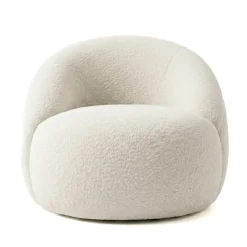 Poltrona in bouclé (H66 cm) Lexy Bianco