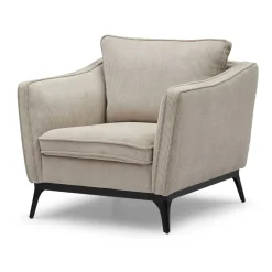 Poltrona in velluto a coste (Altezza seduta 45 cm) Owen Beige