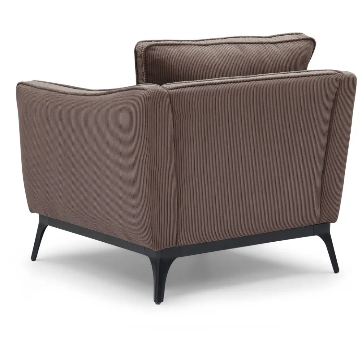 Poltrona in velluto a coste (seduta 45 cm) Owen Cioccolato