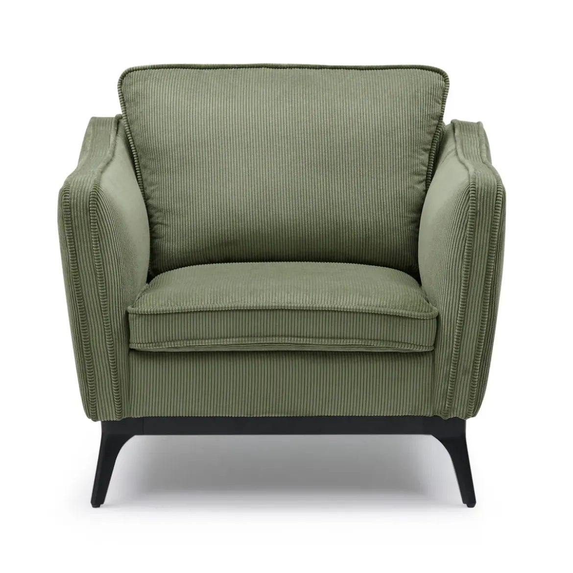 Poltrona in velluto a coste (Seduta 45 cm) Owen Verde pino