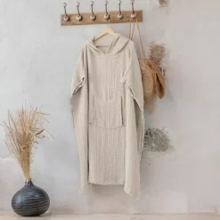 Poncho adulto in garza di cotone S/M Gaïa Beige