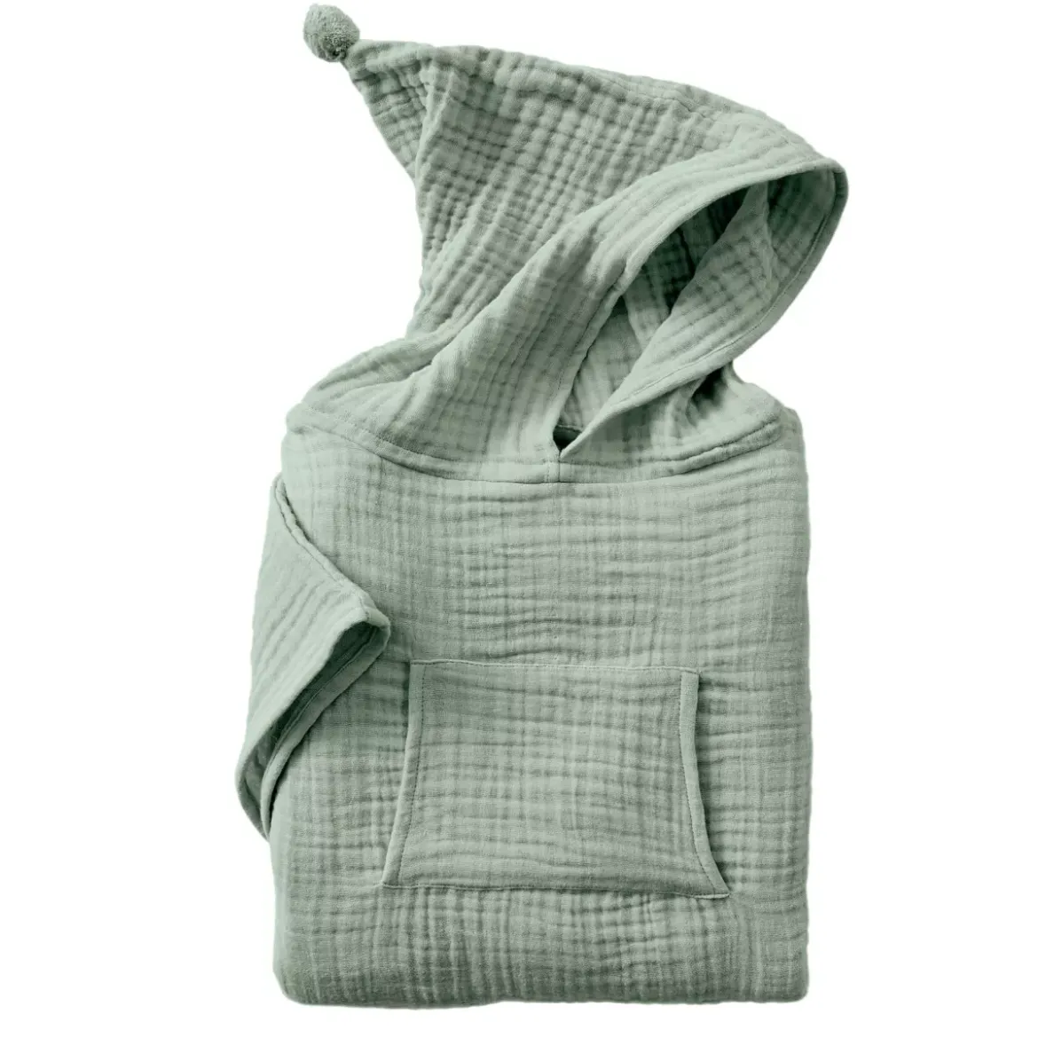 Poncho da bagno per bambini in garza di cotone 6/10 anni Gaia Verde eucalipto