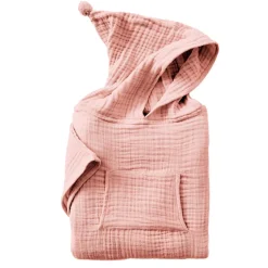 Poncho da bagno per bambini in garza di cotone 2/5 anni Gaïa Rosa pesca