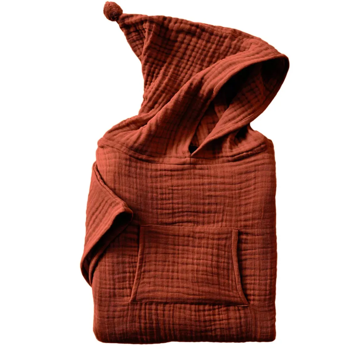 Poncho da bagno per bambini in garza di cotone 2/5 anni Gaïa Terracotta