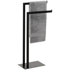 Porta asciugamani doppio (H81 cm) Metallo Nero