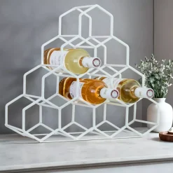 Portabottiglie in metallo piramide (Alt 38 cm) Malo Bianco