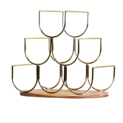 Portabottiglie legno e metallo 6 scompartimenti (Alt 30 cm) Théo Or